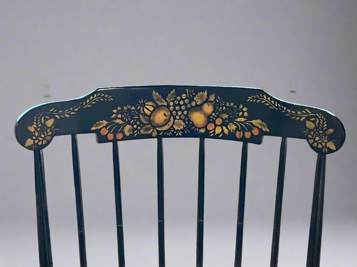 Nichols & Stone Black Lacquer Rocking Chair – Circa 1970s