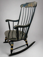 Nichols & Stone Black Lacquer Rocking Chair – Circa 1970s