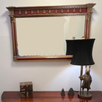 Red & Gold Mirror with Corinthian Columns